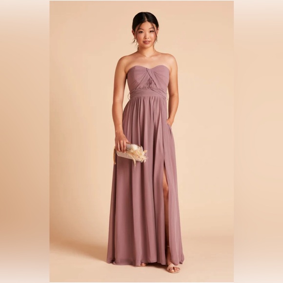 SOLD Birdy Grey Grace Convertible Dress Chiffon Dark Mauve Formal Bridesmaid - Picture 4 of 12